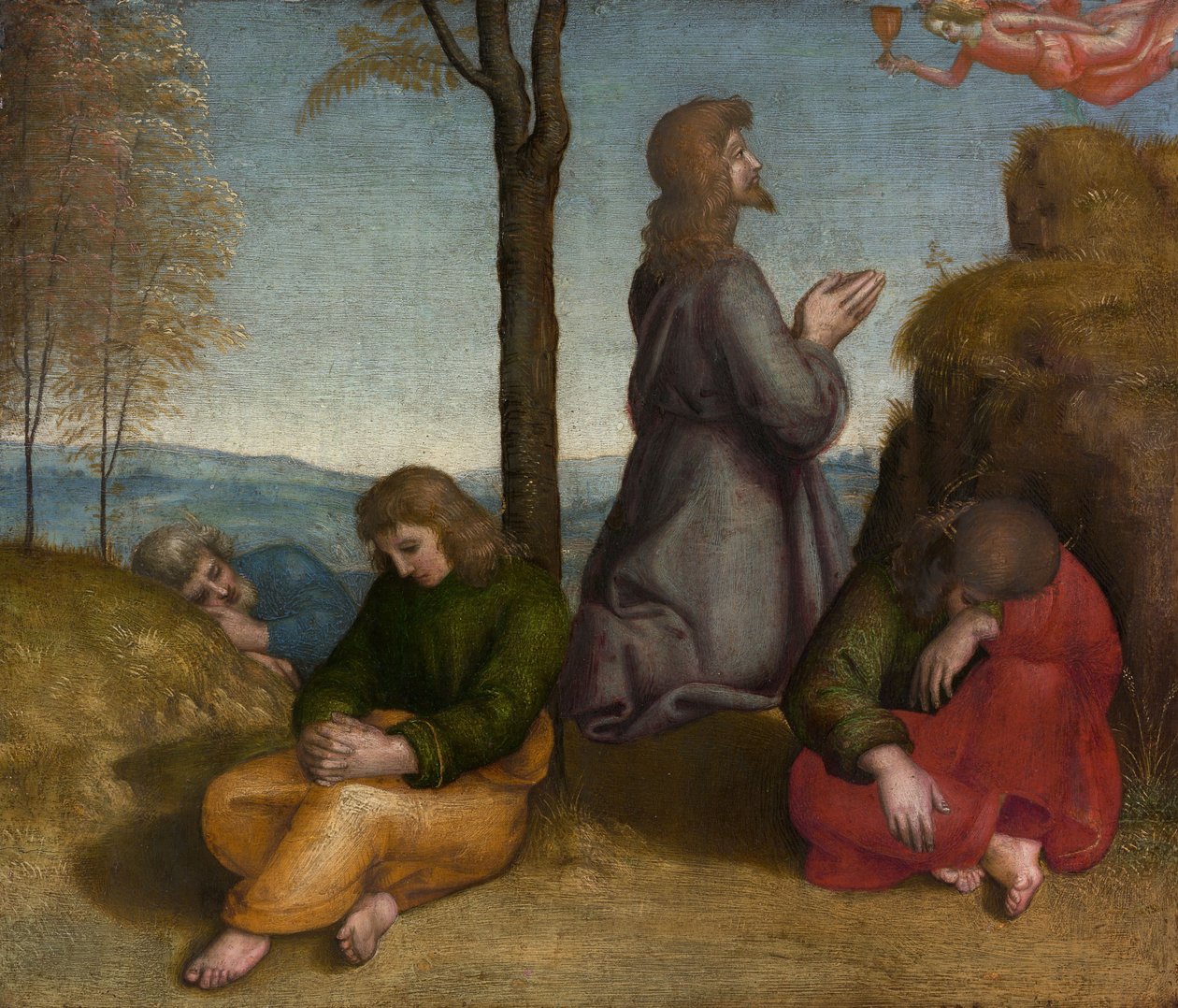 Bahçedeki Acı, c.1504 (tahta üzerine yağlı boya) by Raphael