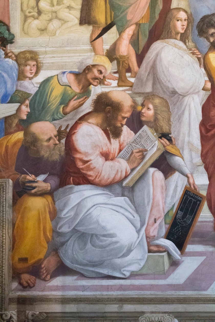 Atina Okulu, Pisagor ve öğrencilerinin detayı, Stanza della Segnatura by Raphael (1483 1520)