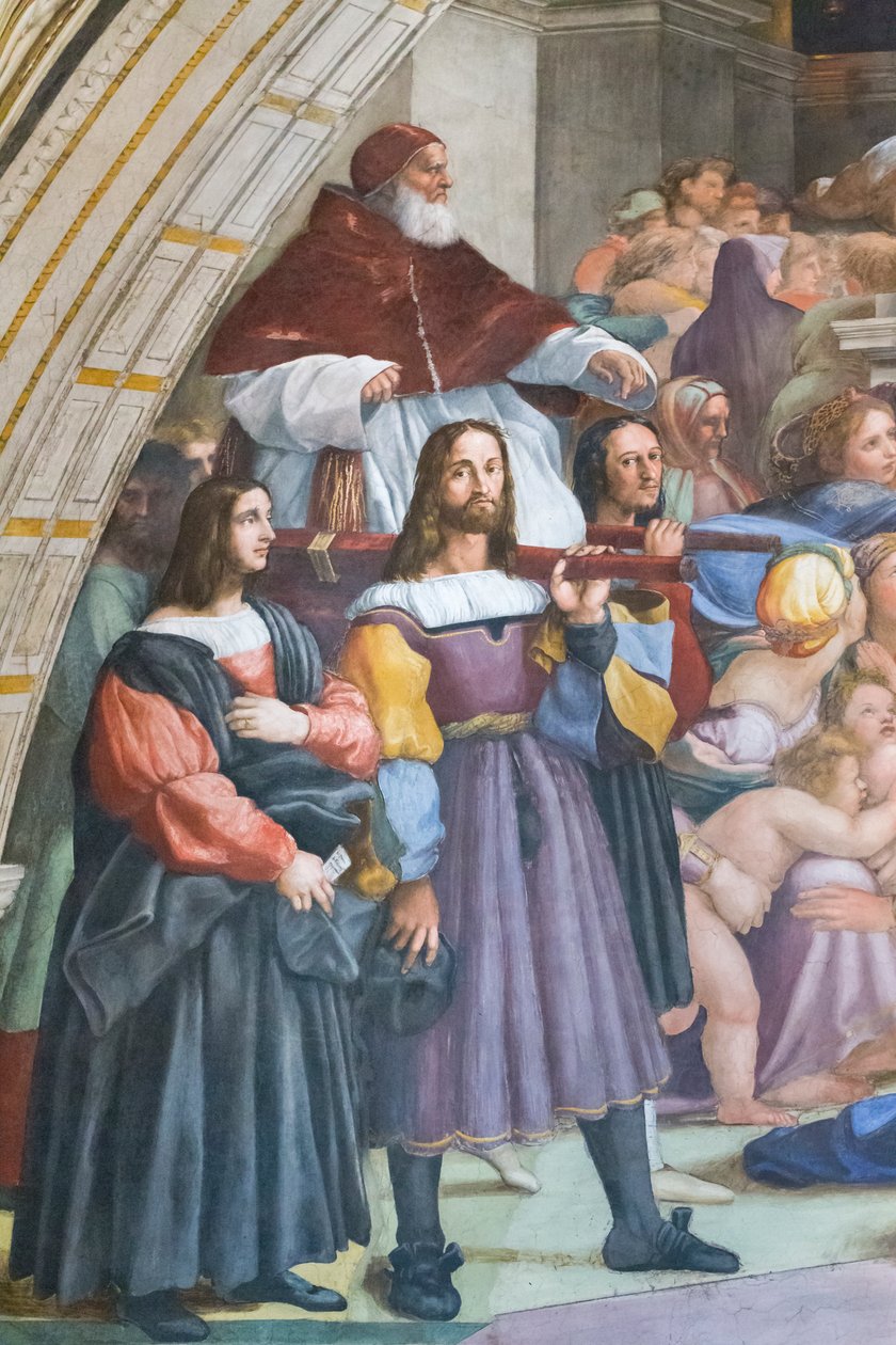 Heliodorus'un tapınaktan kovulması, Heliodorus'un odası, detay by Raphael (1483 1520)