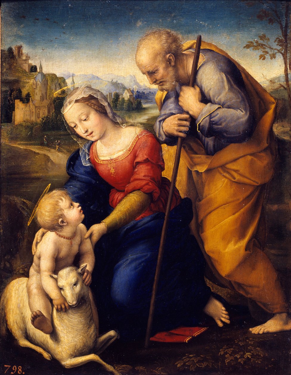 Kutsal ailenin kuzusu var. Raffaello Sanzio dit Raphael