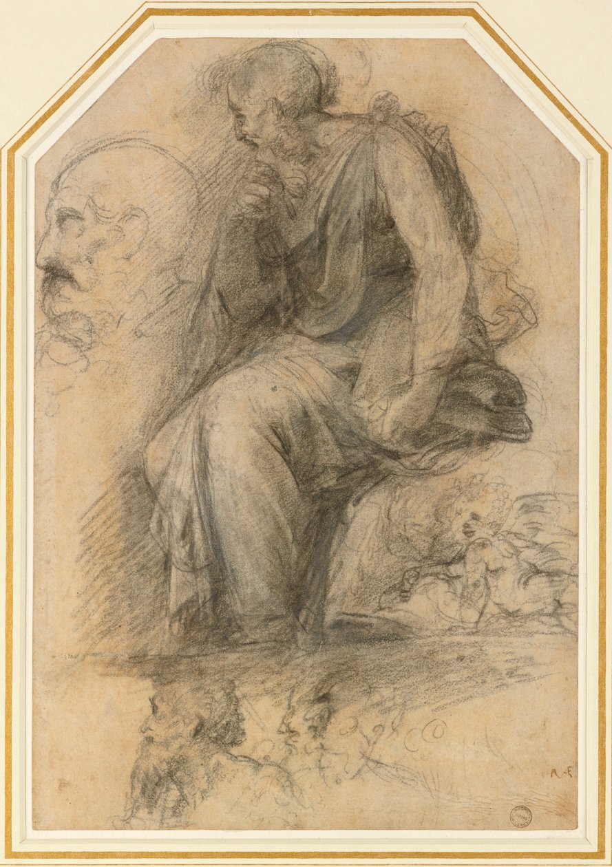 Bir erkek Aziz, Oturmuş Uyuşmazlık Çalışması, 16. yüzyıl by Raphael