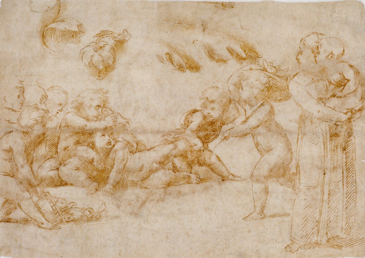Aşk tanrıları oyunda, c1500-1520 by Raphael