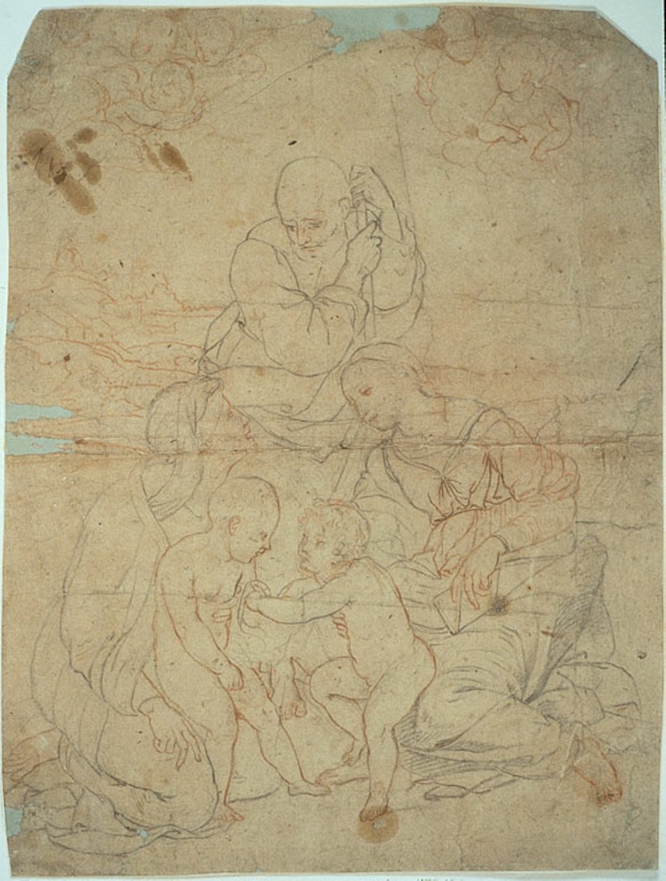 Aziz Elizabeth ve Bebek Vaftizci Yahya ile Kutsal Aile by Raphael