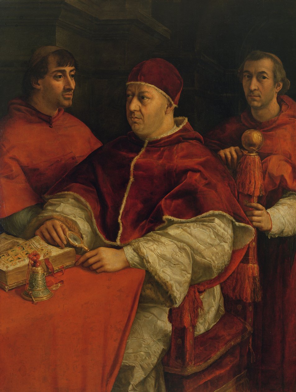 Kardinaller Giulio de Medici ve Luigi de Rossi ile Leo X, 1517-18 by Raffaello Sanzio Raphael
