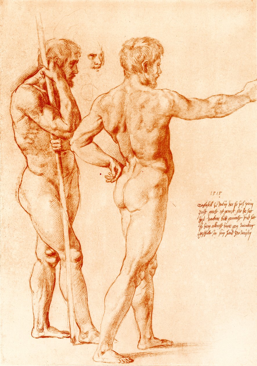 İki savaşçının çıplak çalışması by Raffaello Sanzio Raphael
