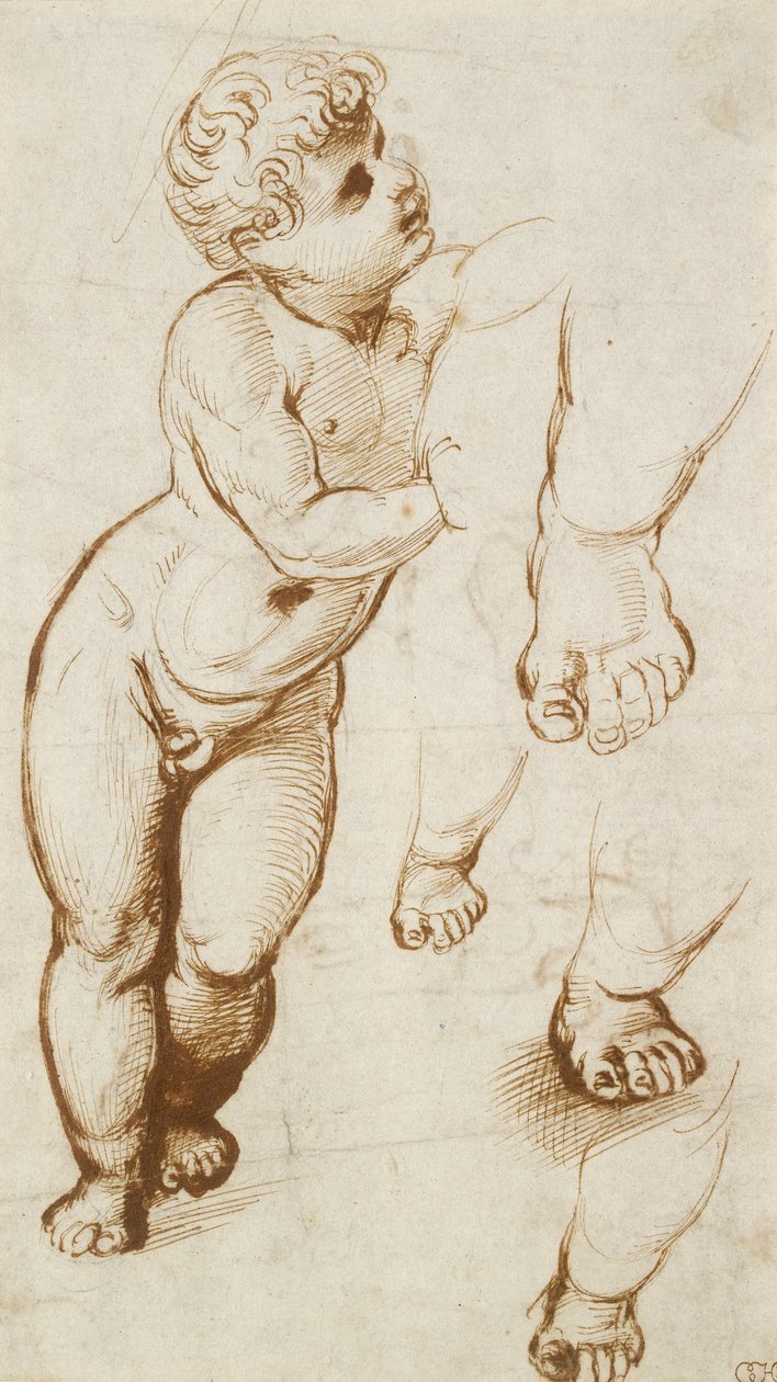Recto: Bebek İsa ve Diğer Çalışmalar, 1500-1520 by Raphael