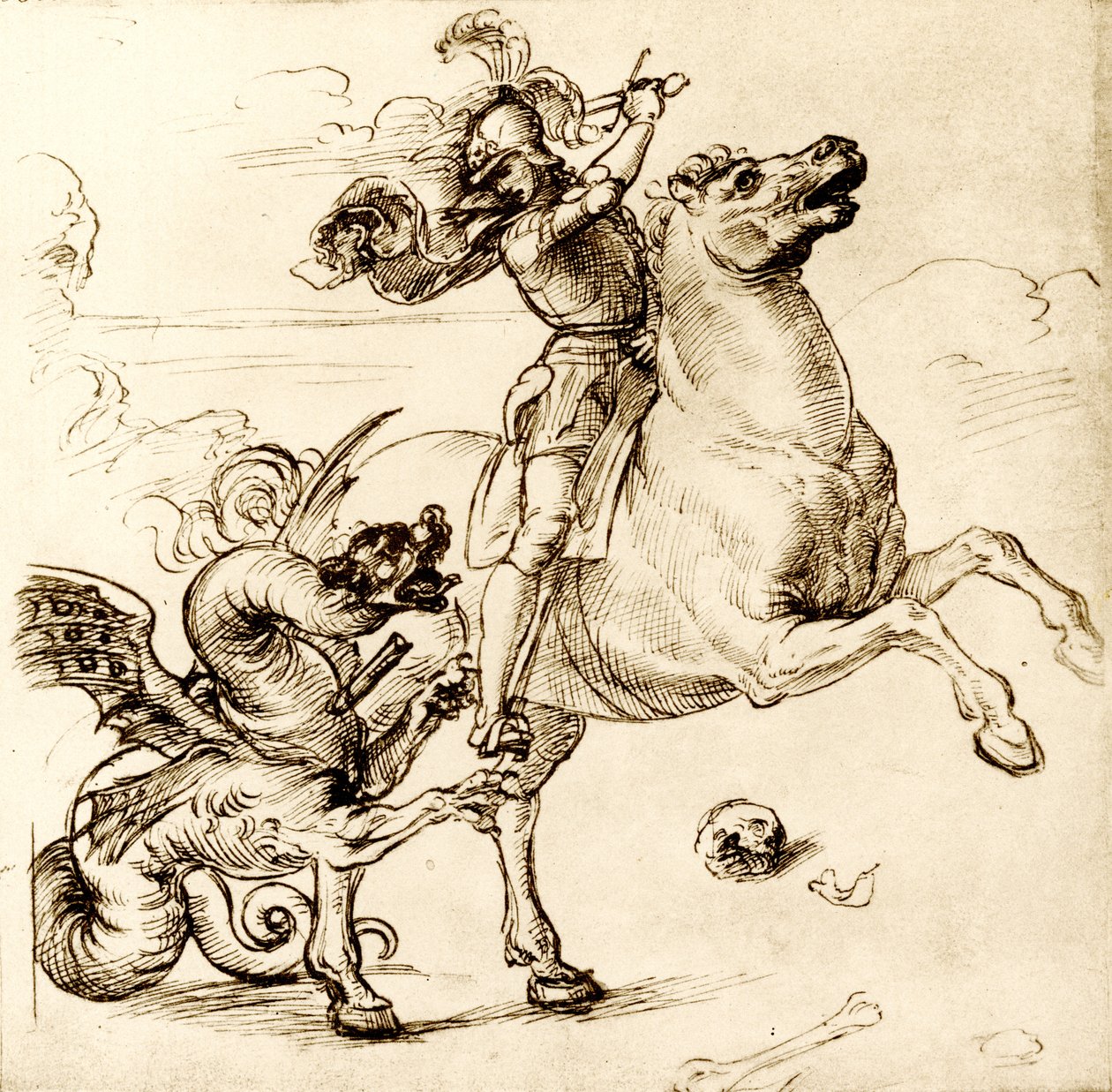 Aziz George kılıçla by Raffaello Sanzio Raphael