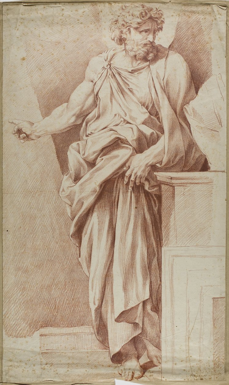 Ayakta Sağ Eliyle İşaret Eden Adam by Raphael