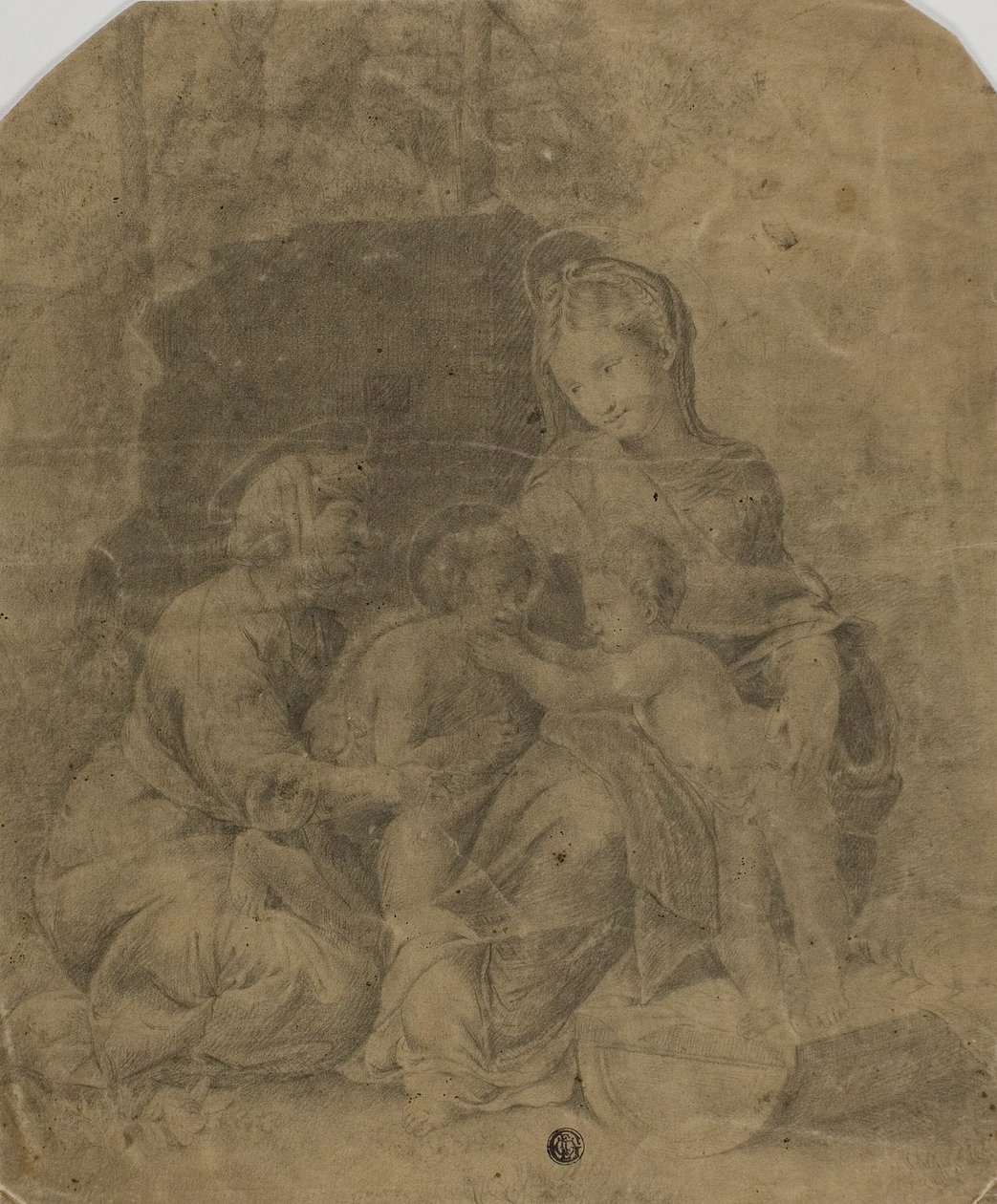Aziz Elizabeth ve Bebek Vaftizci Yahya ile Bakire ve Çocuk by Raphael