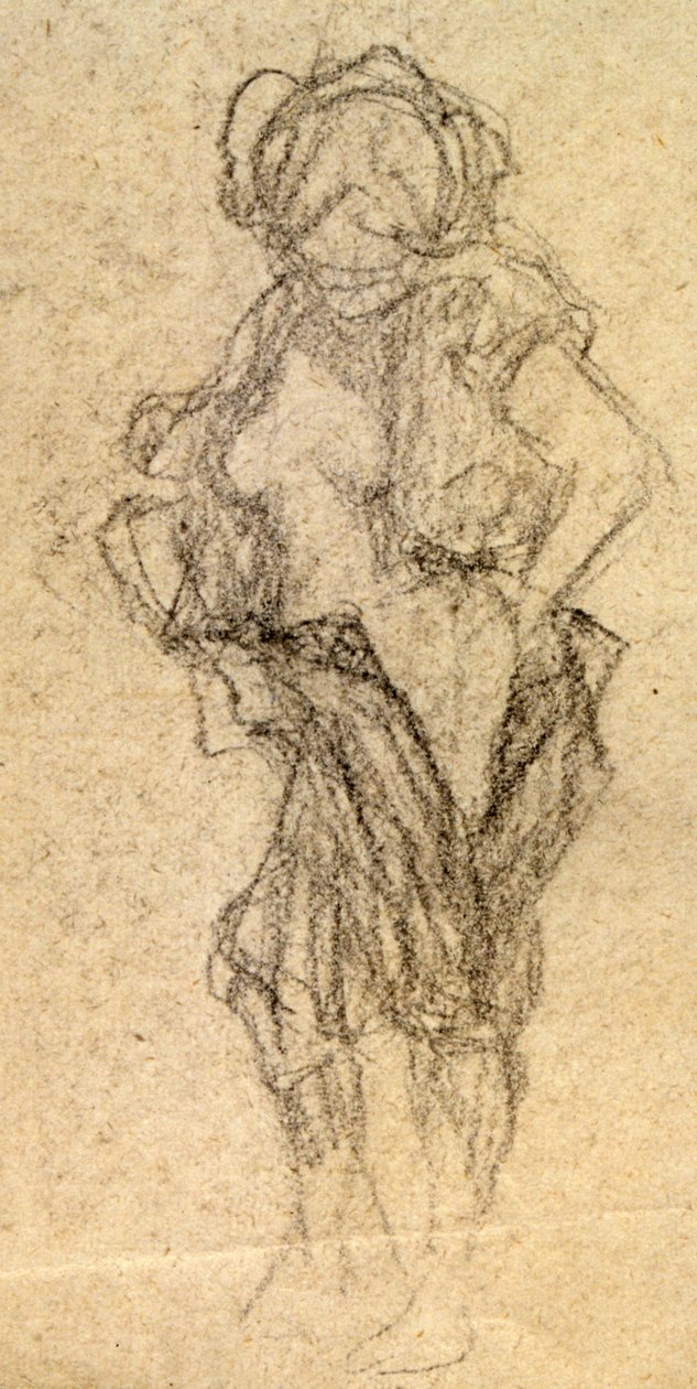 Çıplak çalışma, c. 1905 (çizim) by Raphael Kirchner