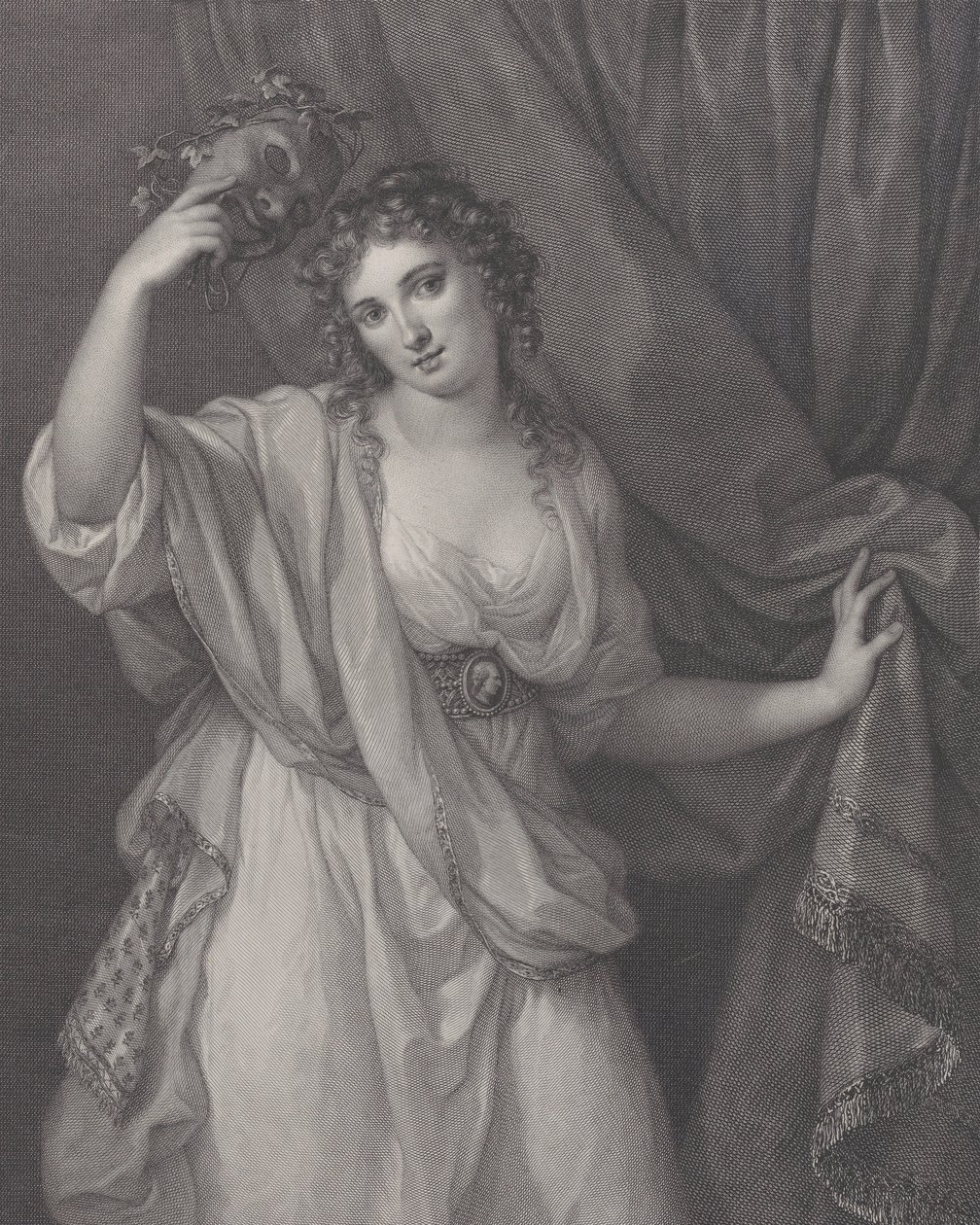 Lady Hamilton, Comic Muse olarak, Thalia, 1791. by Raphael Morghen