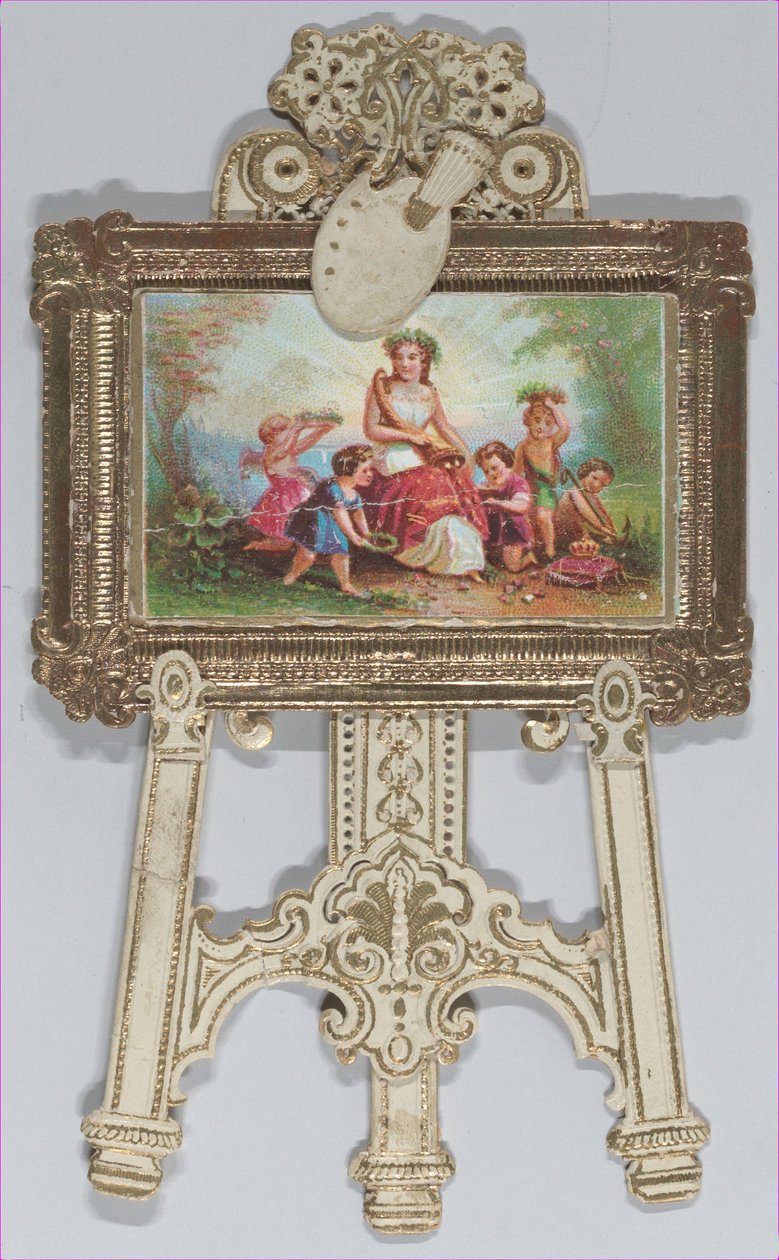 Valentine - Ayakta duran şövale, kromolitograflı aile, 1873. by Raphael Tuck and Sons