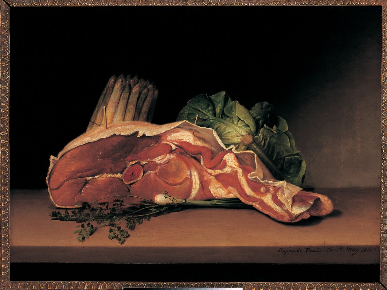 Pirzola ve Sebzeler, 1816 by Raphaelle Peale