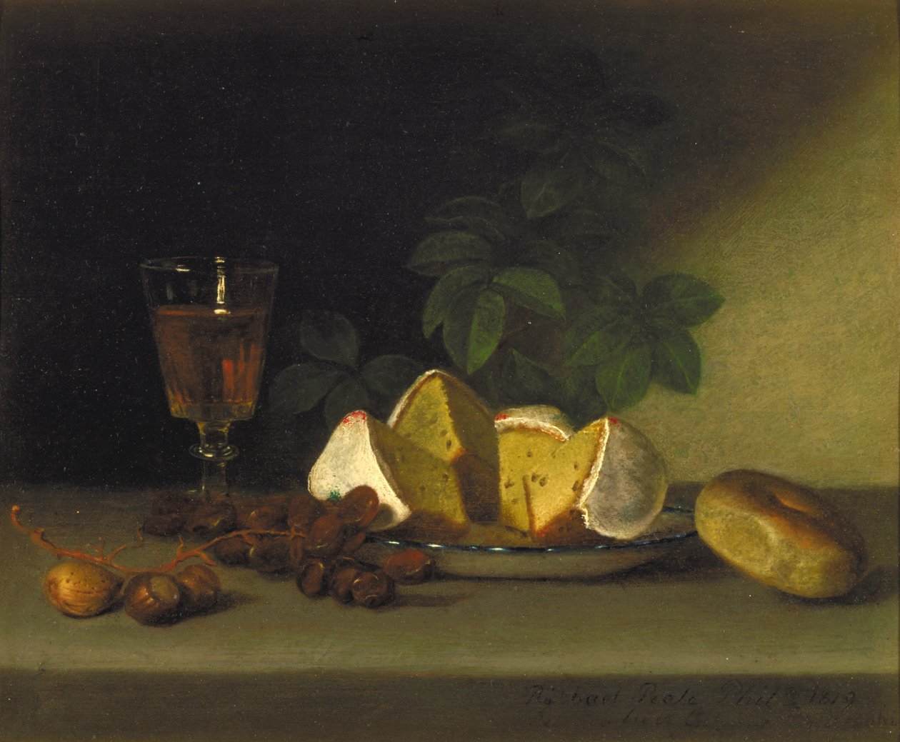 Şarap, Kek ve Fındıklı Natürmort, 1819 by Raphaelle Peale