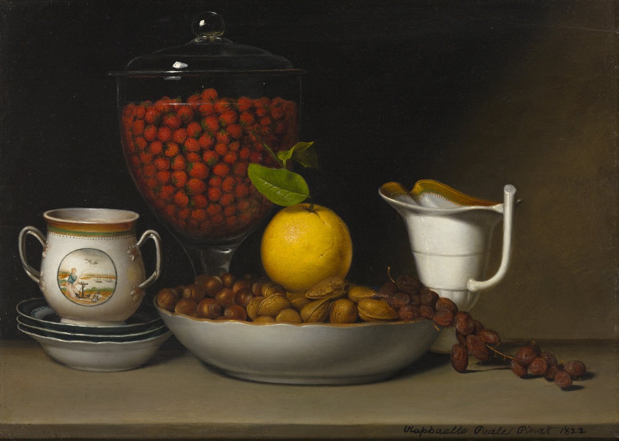 Natürmort - Çilek, Fındık, c.1822 by Raphaelle Peale