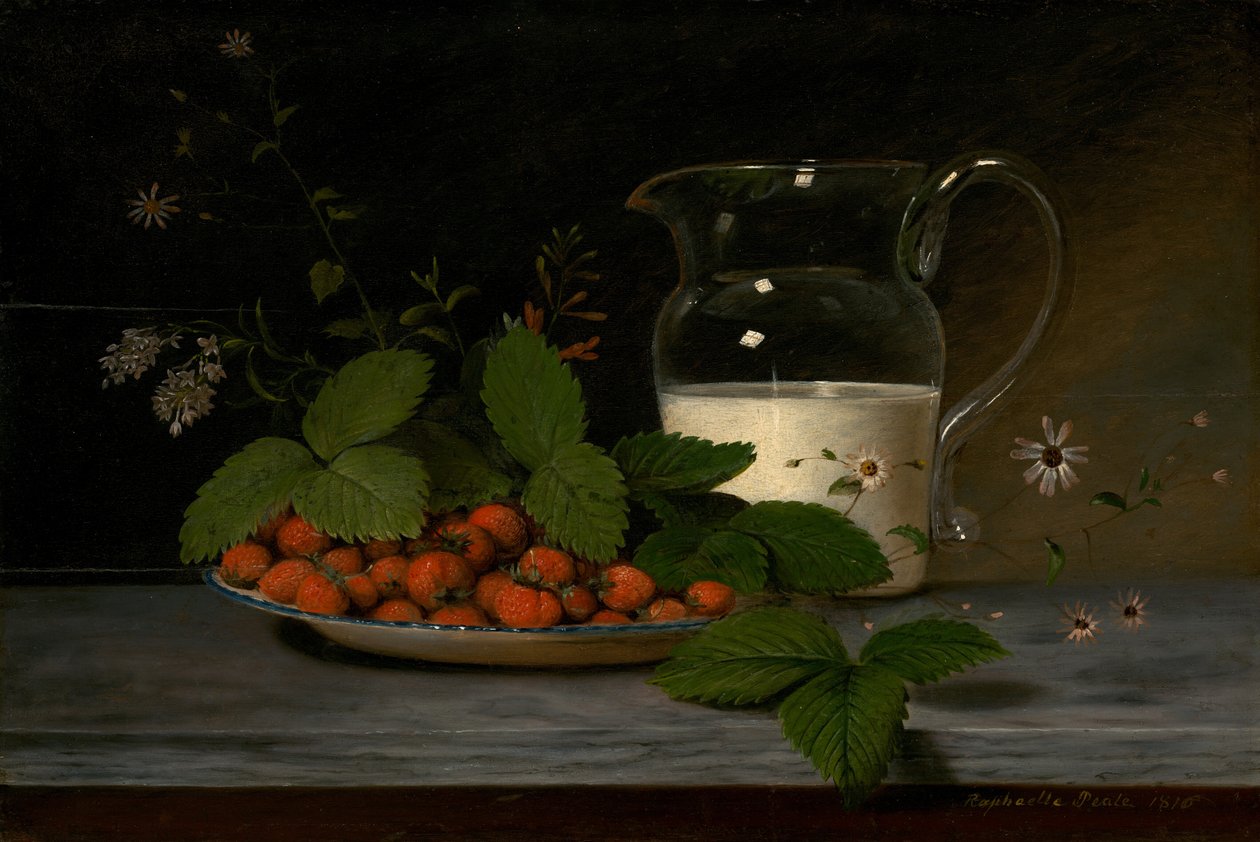 çilek ve krema by Raphaelle Peale
