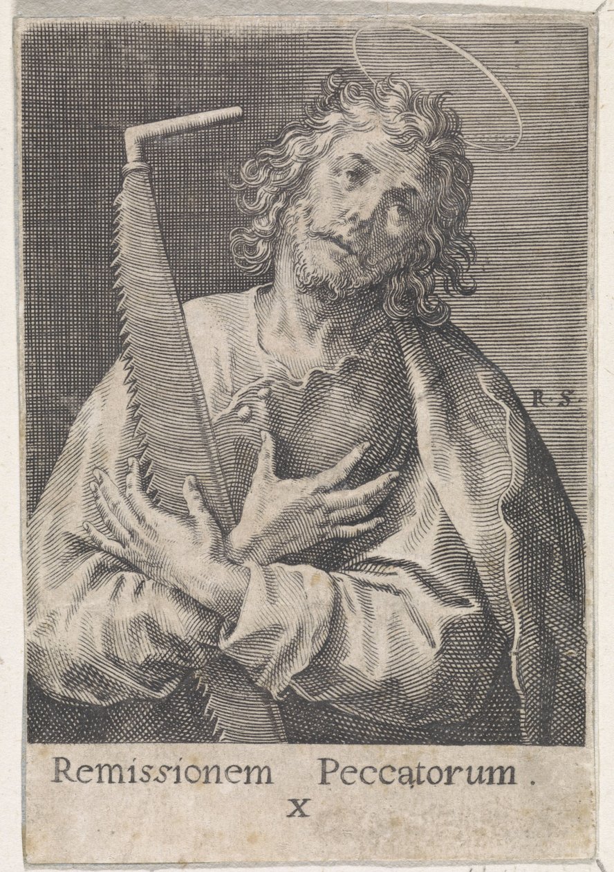 Havari Simon Zealot İsa, Meryem ve On İki Havari (dizi adı) by Raphaël Sadeler (I)