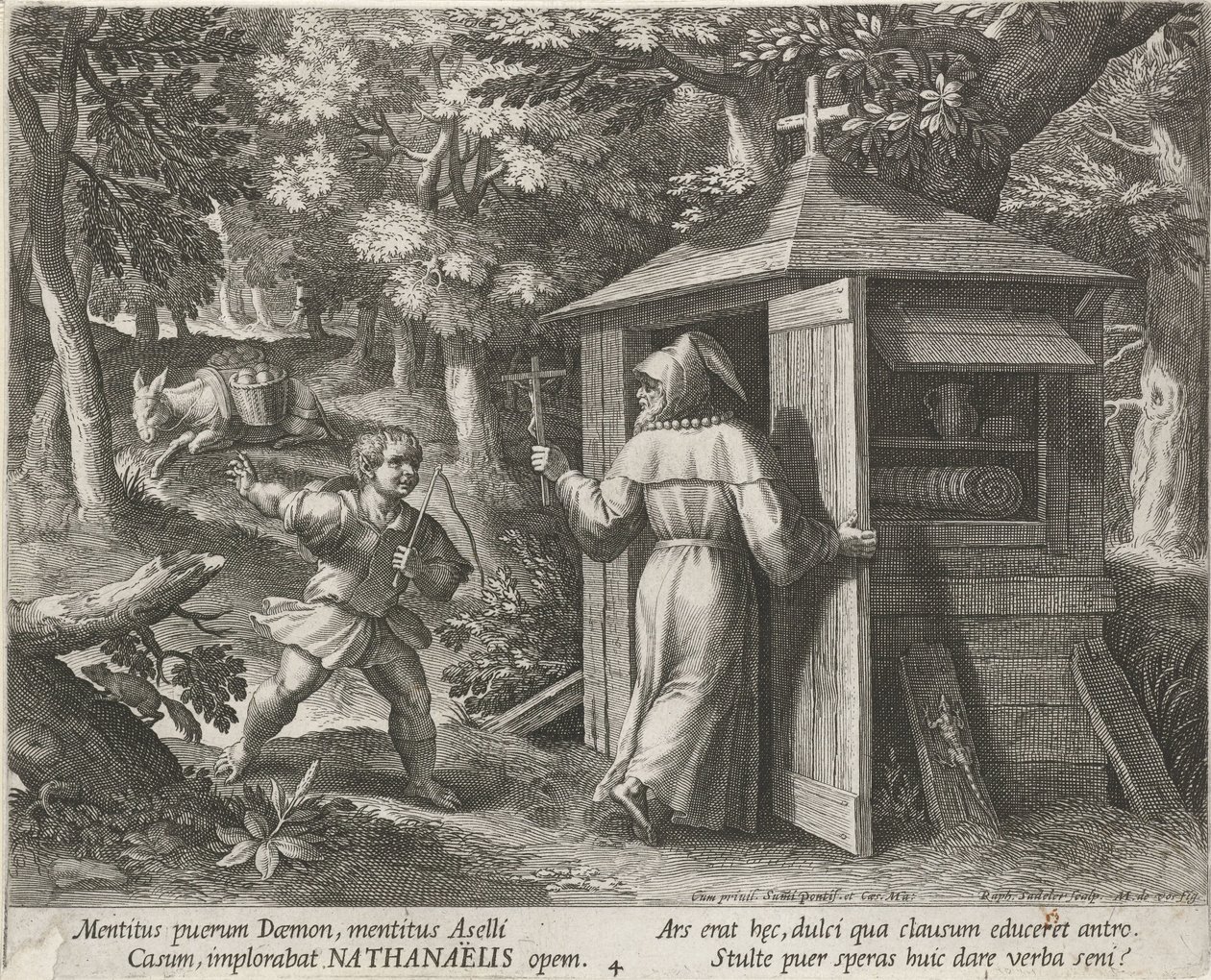 Aziz Bartholomew Hermit olarak Hermits (dizi adı) Oraculum Anachoreticum (dizi adı) by Raphaël Sadeler (I)