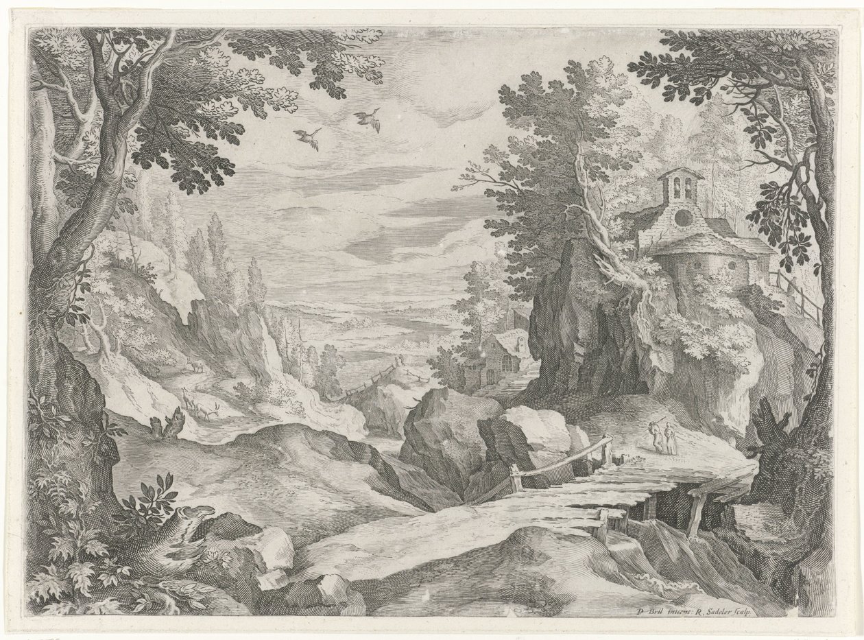 Bir şapel ile manzara by Raphaël Sadeler (I)