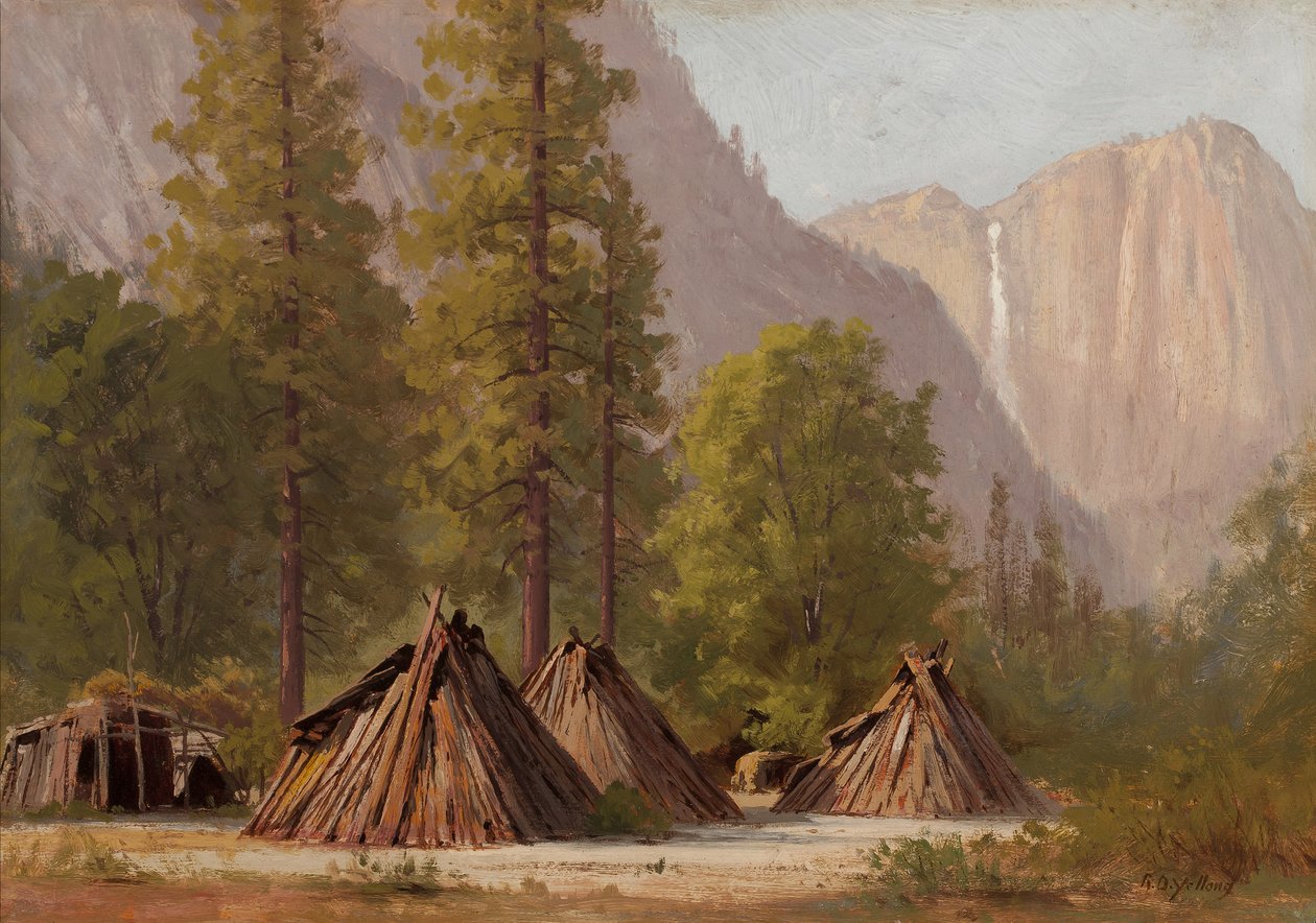 Yosemite Kızılderili Köyü, 1874 by Raymond Dabb Yelland