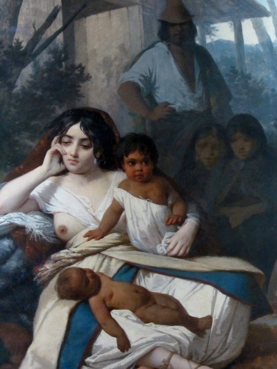 Elisa Bravo Jaramillo de Bañados, şefin karısı veya Elisa Bravo esaret altında (detay) by Raymond Auguste Quinsac Monvoisin