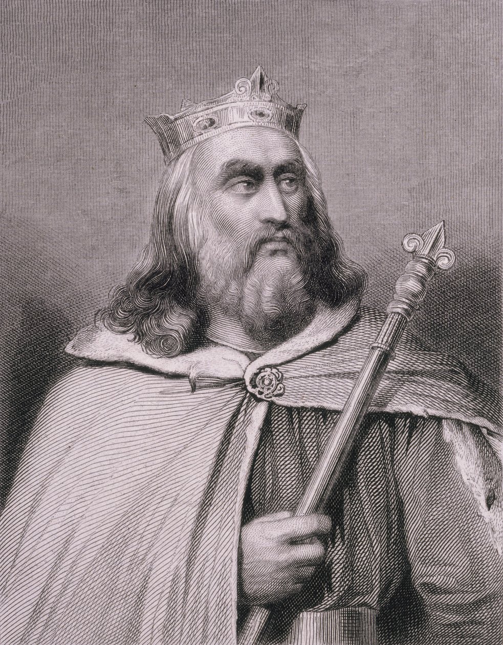 Clotaire veya Chlotar II (d.629) Franks Kralı, Weber tarafından oyulmuş by Raymond Quinsac Monvoisin