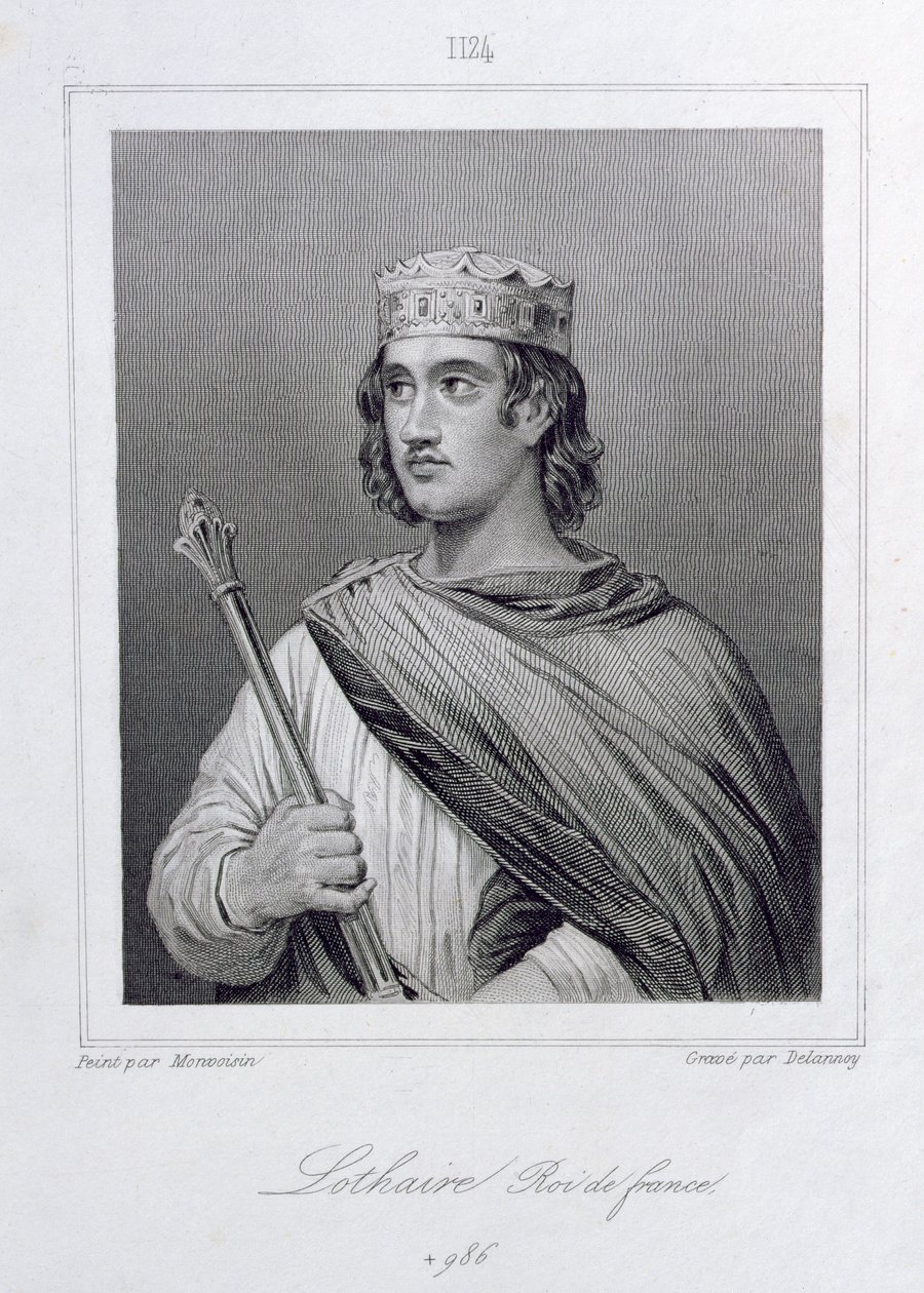 Lothair (941-986) Fransa Kralı, Delannoy tarafından oyulmuş by Raymond Quinsac Monvoisin