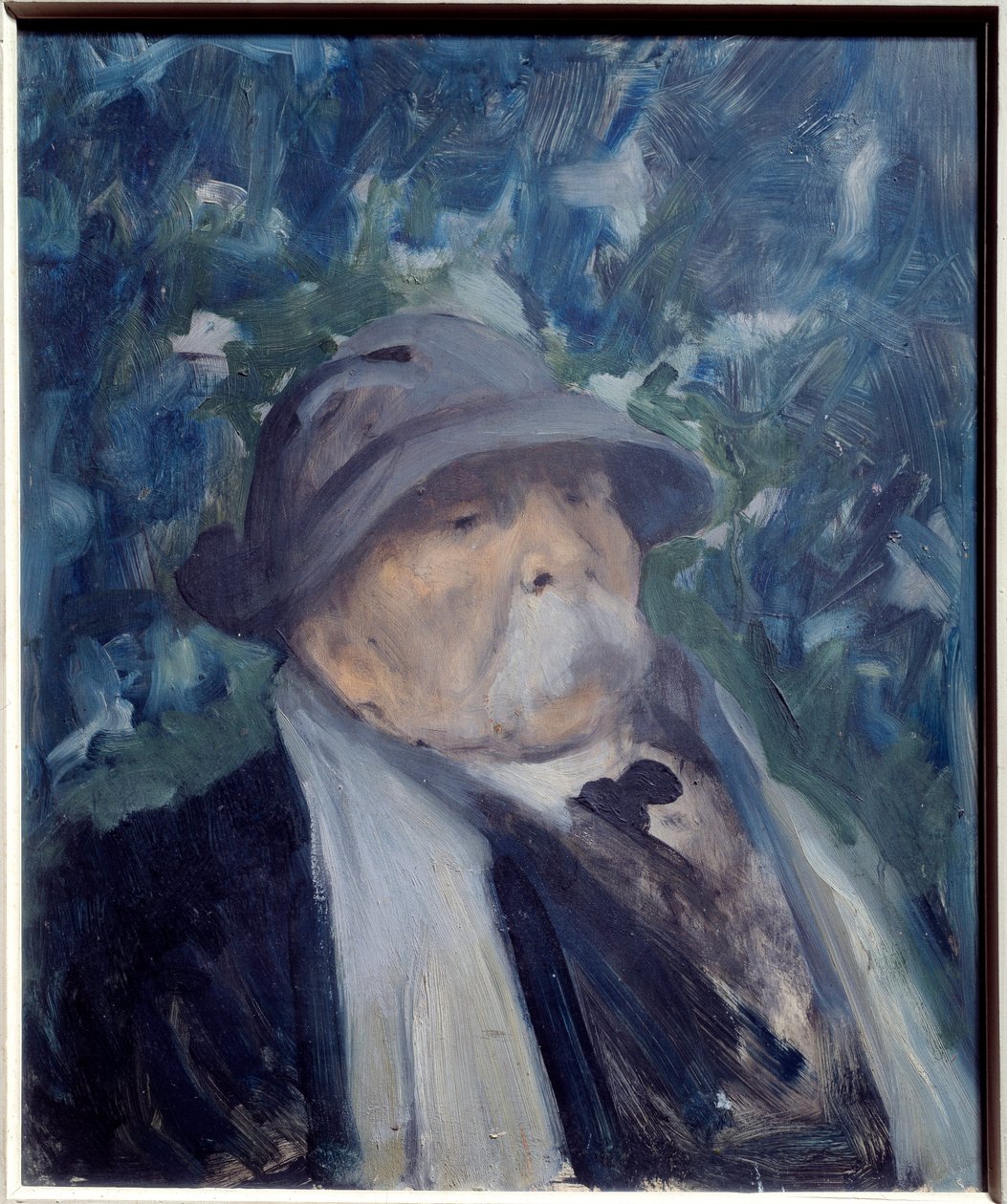 Georges Clemenceau'nun (1841-1929) politikacı portresi. Raymond Woog (1875-1949), 20. yüzyıl tablosu. Ahşap üzerine yağ. Karartma: 0.45 x 0.38m. Paris, Musee Carnavalet. Dikkatli olmak! Bu çalışmanın kullanımı, bir üçüncü taraf yetkilendirme talebine v by Raymond Woog