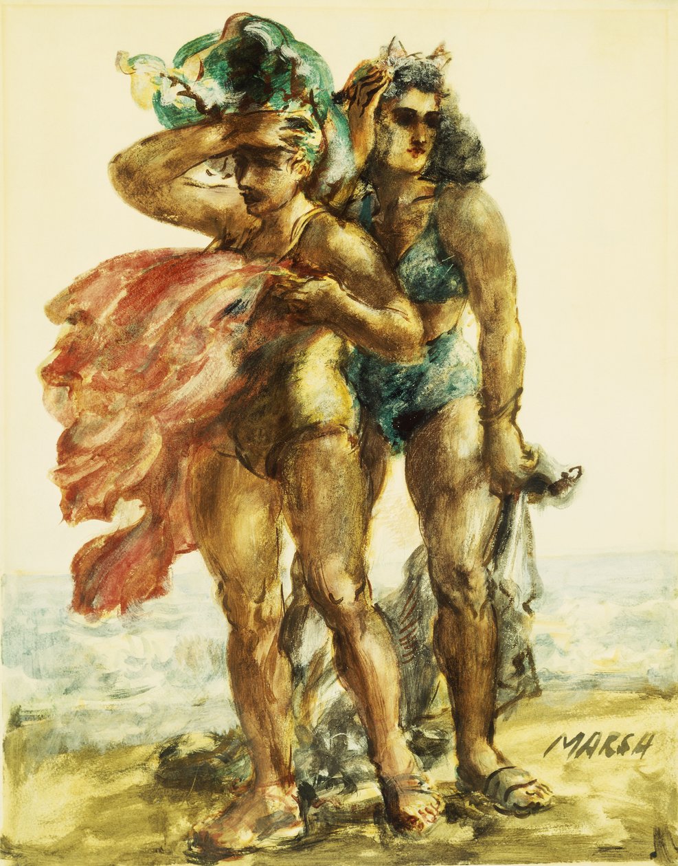 Kaslı Kadın by Reginald Marsh