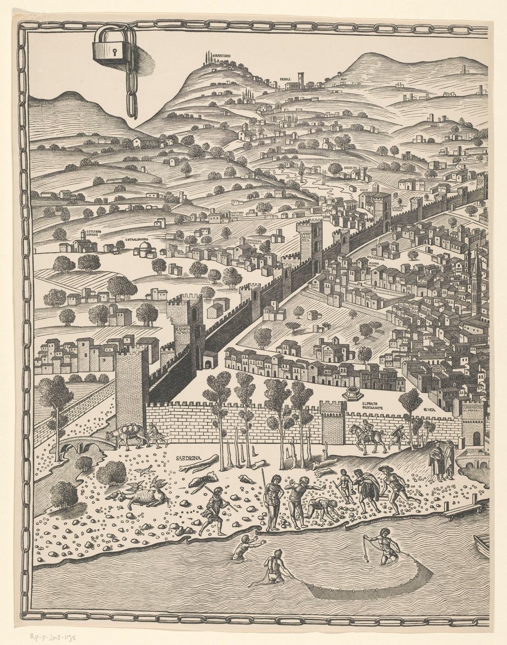 Floransa görünümü (sol kısım) Fiorenza (nesne üzerindeki başlık) by Reichsdruckerei