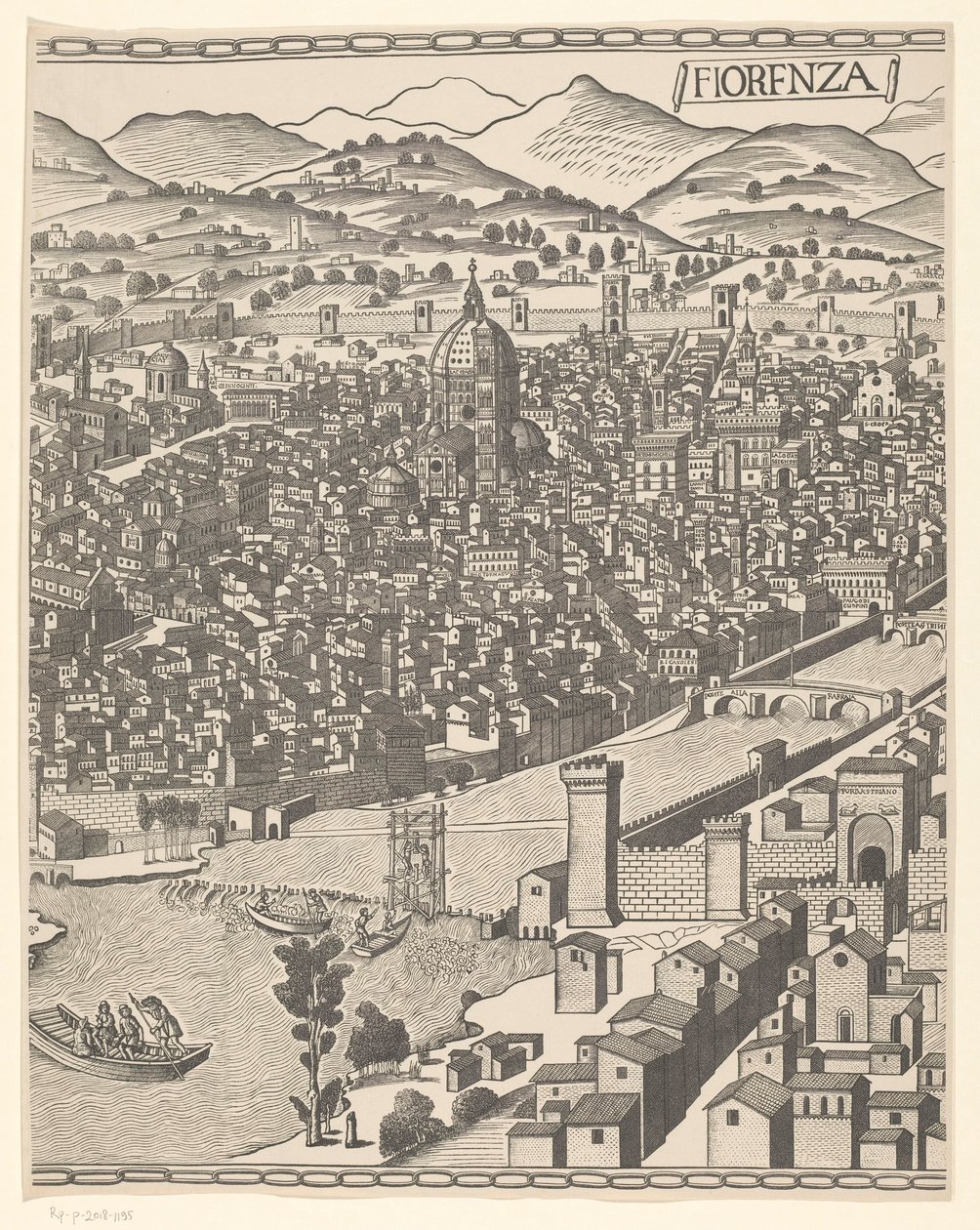 Floransa manzarası (orta kısım) Fiorenza (nesne üzerindeki başlık) by Reichsdruckerei