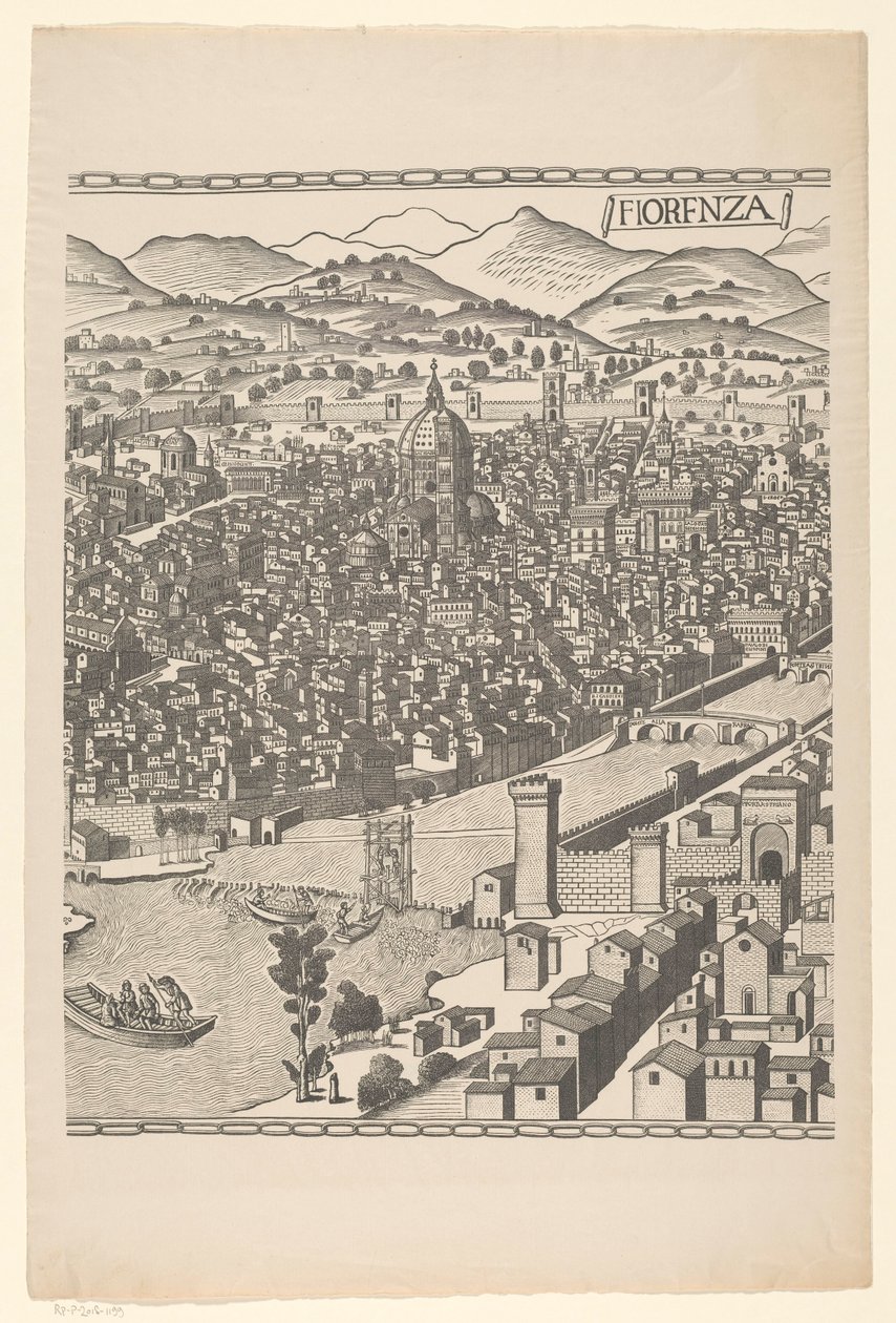 Floransa manzarası (orta kısım) Fiorenza (nesne üzerindeki başlık) by Reichsdruckerei