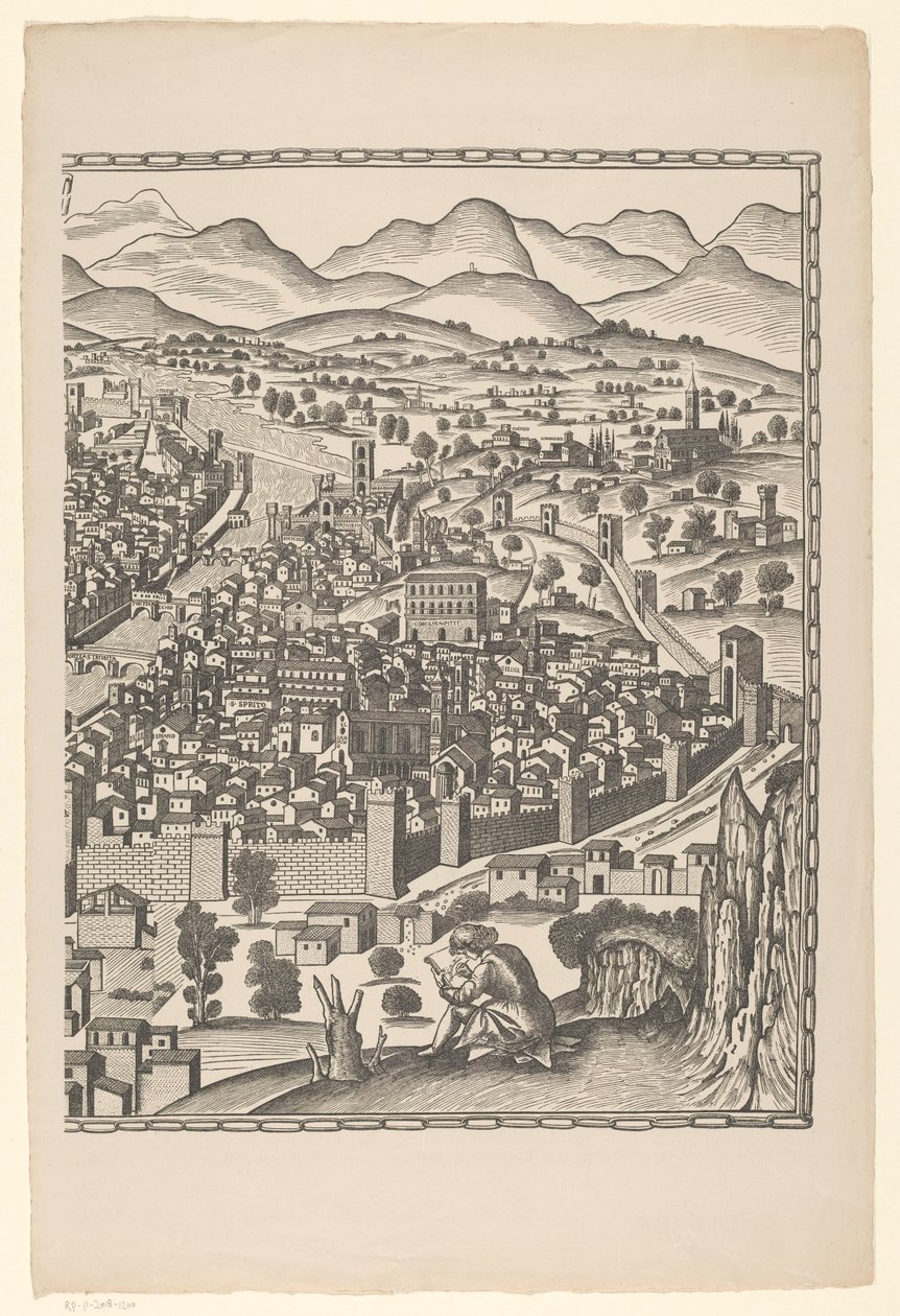 Floransa manzarası (sağ kısım) Fiorenza (nesne üzerindeki başlık) by Reichsdruckerei
