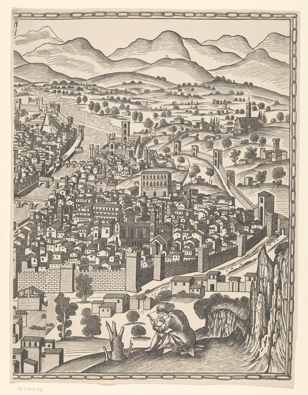 Floransa manzarası (sağ kısım) Fiorenza (nesne üzerindeki başlık) by Reichsdruckerei