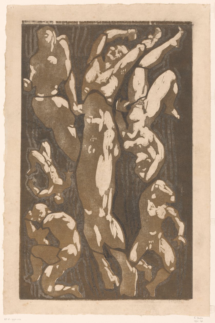 Altı insan figürlü kompozisyon by Reijer Stolk (signed by artist)