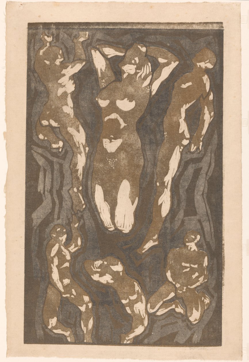 Altı insan figürlü kompozisyon by Reijer Stolk (signed by artist)