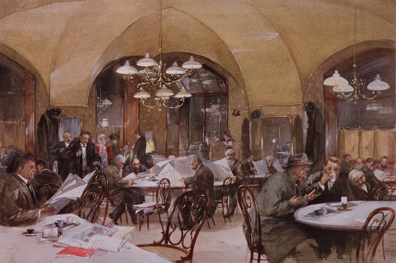 Cafe Griensteindl, Viyana, 1890 by Reinhold Volkel
