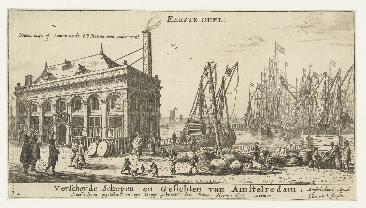 Bekçi evi ile Amsterdam Limanı Camer vande EE Heeren vant water-recht