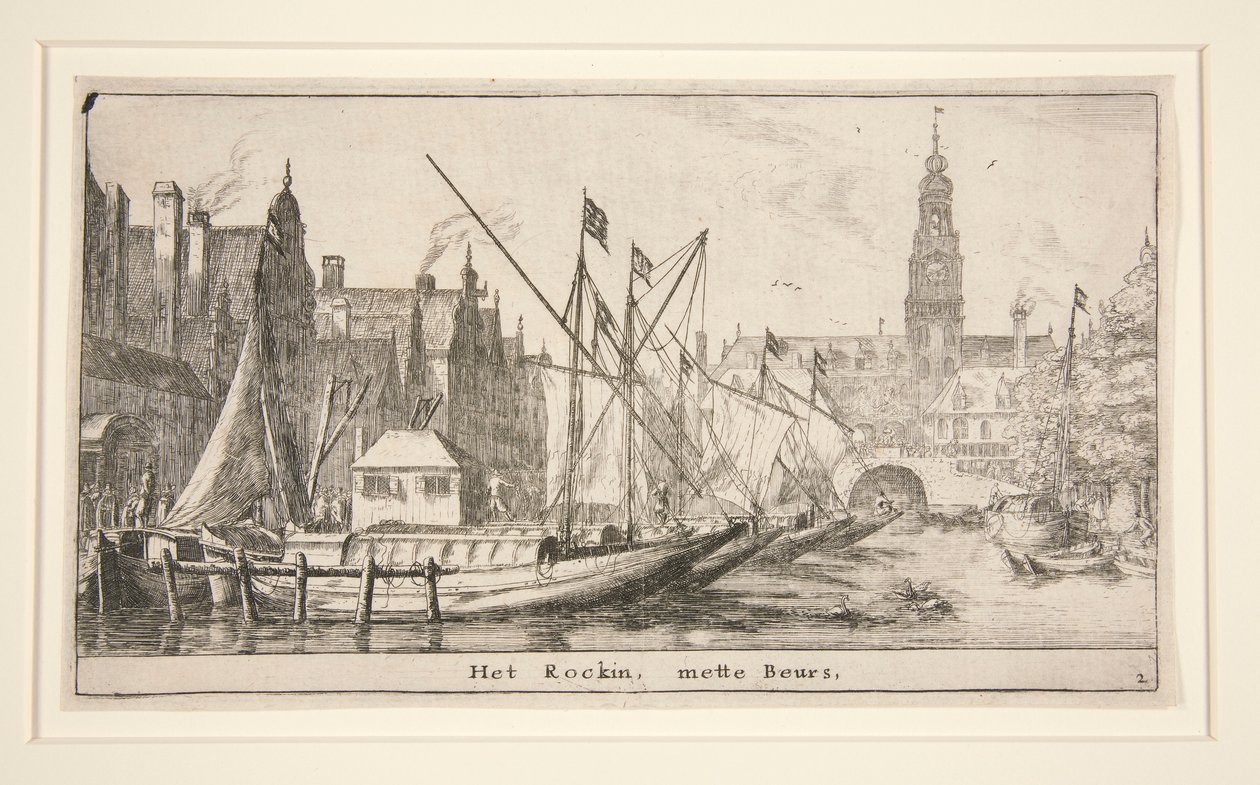 Het Rockin, mette Beurs (The Rokin, Borsa ile) by Reinier Nooms