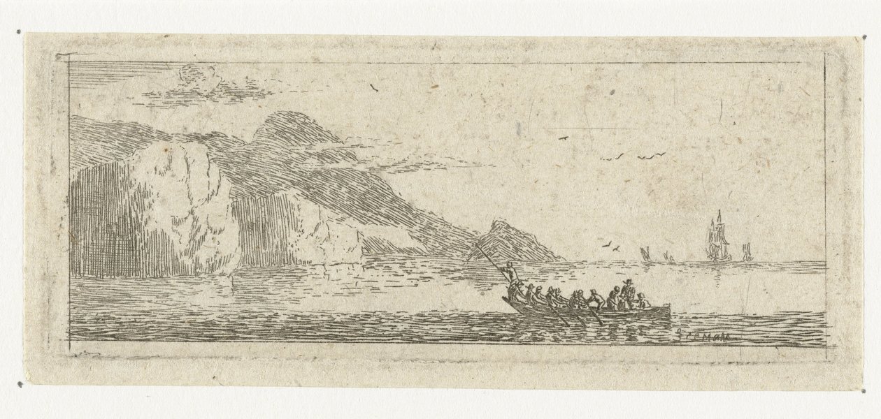 Bir sloop ile küçük deniz manzarası Küçük Deniz Manzaraları (dizi başlığı) by Reinier Nooms