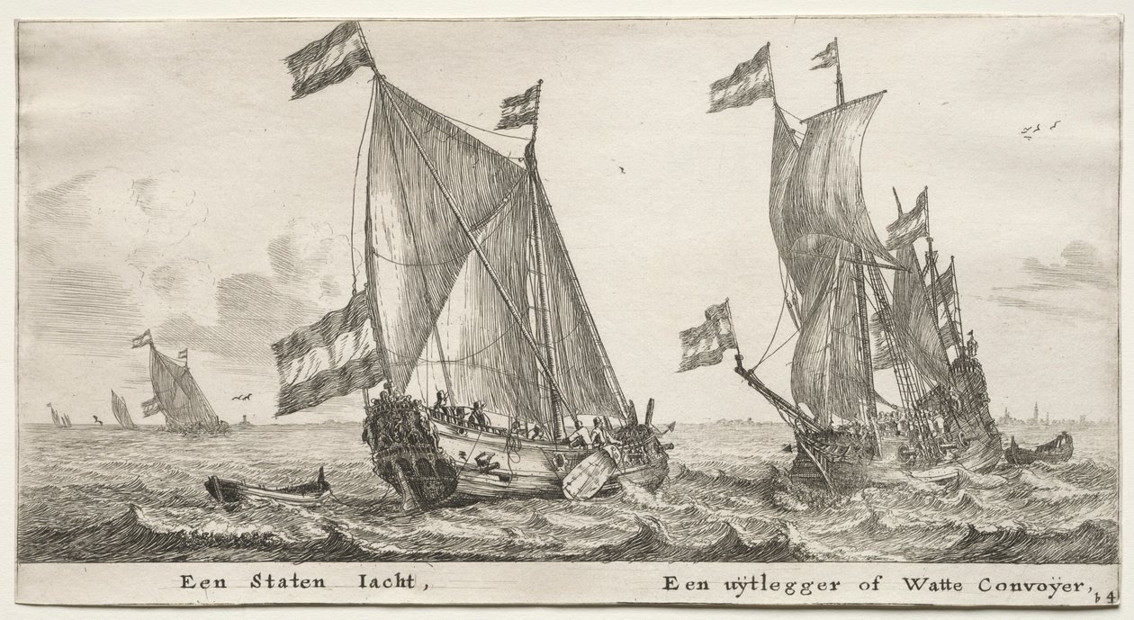 Amsterdam Gemileri: Dutch Admiralty Yacht. Bir Muhafız Gemisi. by Reinier Nooms