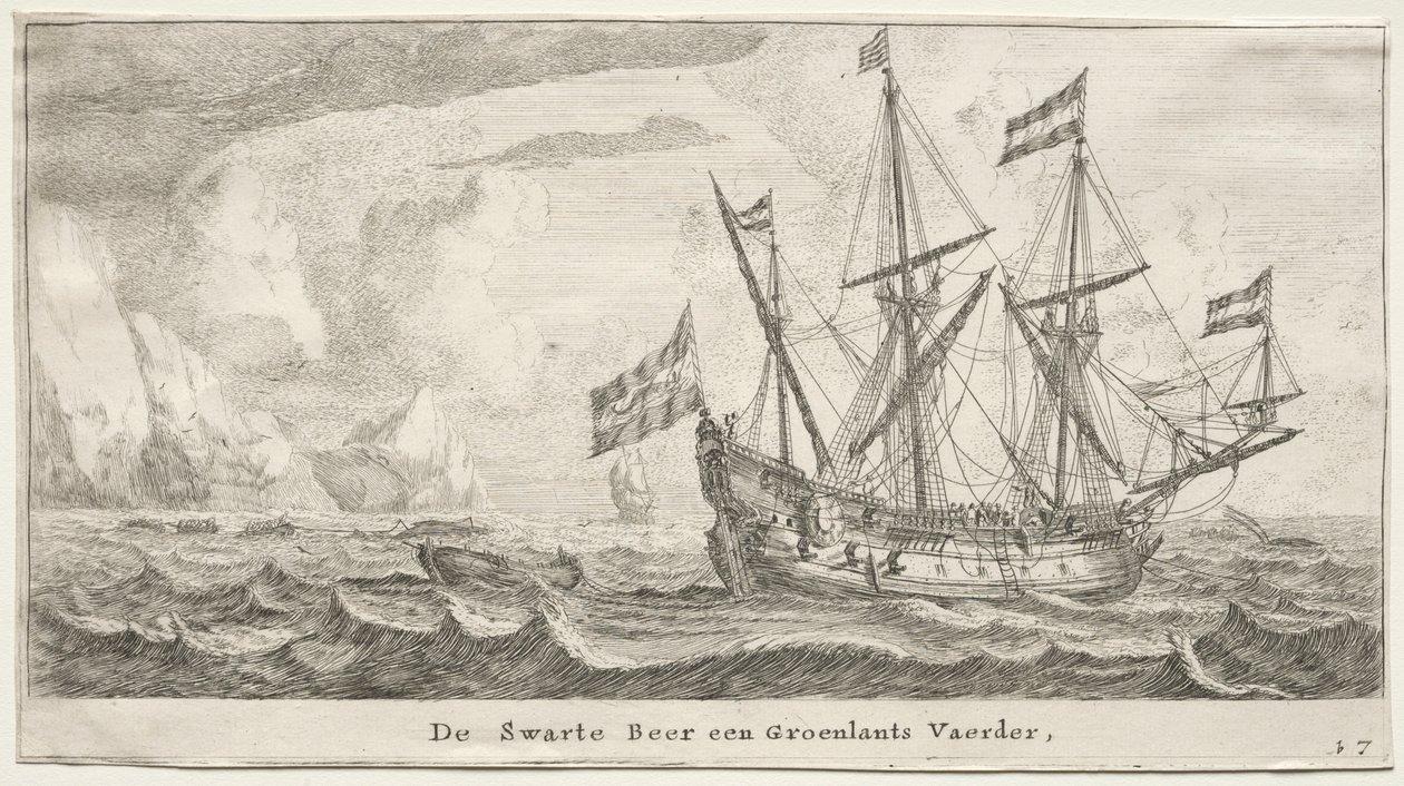 Amsterdam Gemileri: Kara Ayı, Grönland Balina Avcısı. by Reinier Nooms
