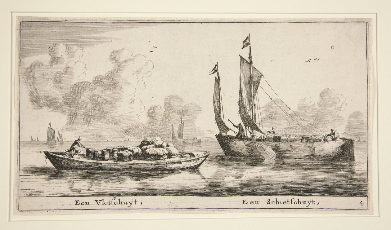İki Tekne (Bir Vlotschuyt, Bir Schietschuyt) by Reinier Nooms