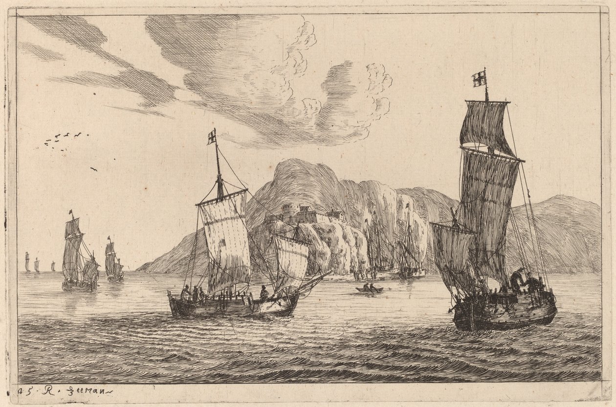 Dağlık Arka Plan ile Liman Sahnesi by Reinier Nooms, called Zeeman