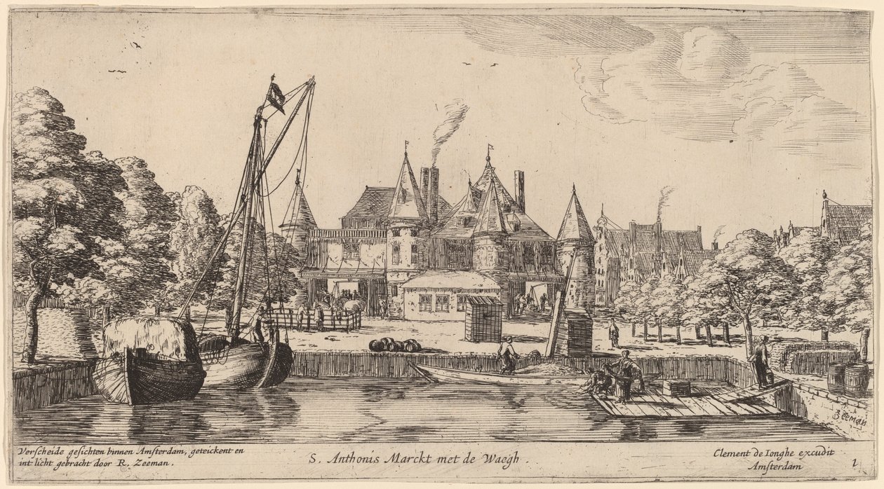 St. Anthonis Waag ile Nieuwmarkt (Waegh ile S. Anthonis Markt) by Reinier Nooms, called Zeeman