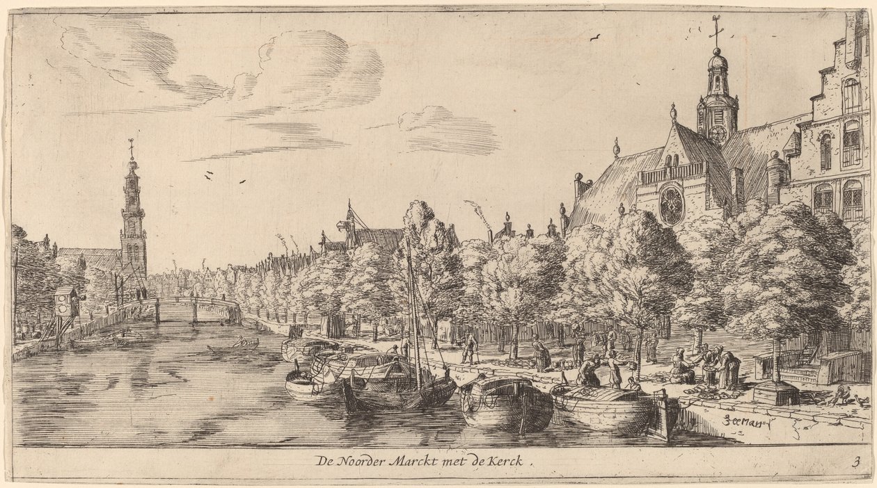 Noorden Kerk ile Noordenmarkt (Kerck ile Noorder Marckt) by Reinier Nooms, called Zeeman