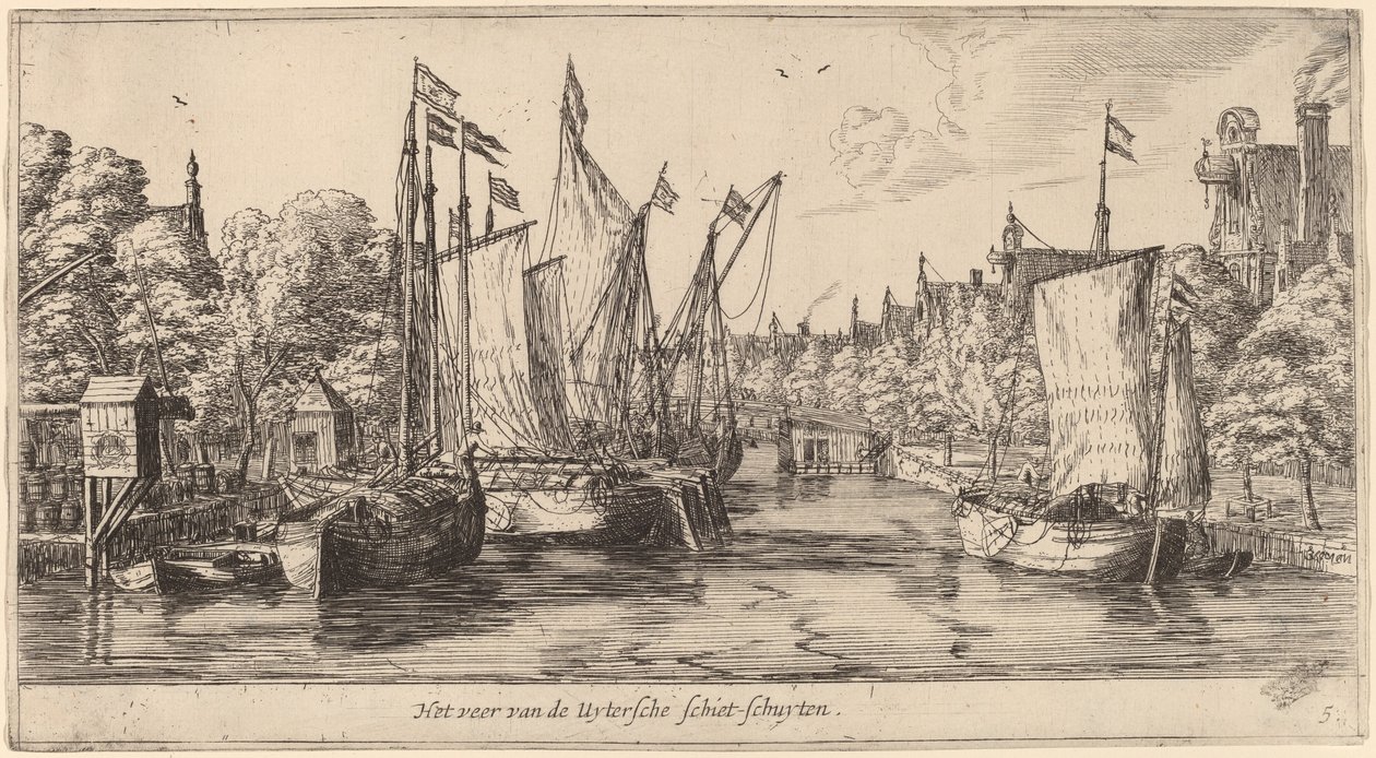 Utrecht Feribotu (Feribot van der Uytersche shot-schuyten) by Reinier Nooms, called Zeeman
