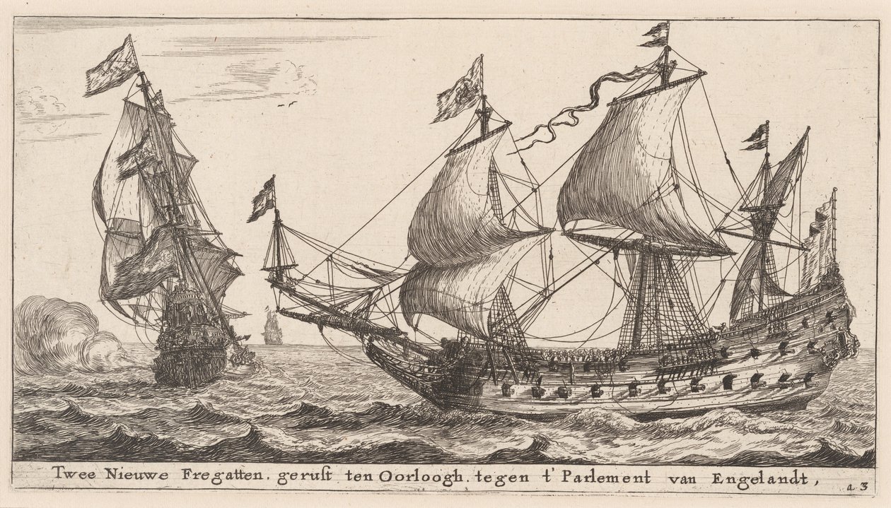 İki Hollanda Fırkateyni by Reinier Nooms, called Zeeman