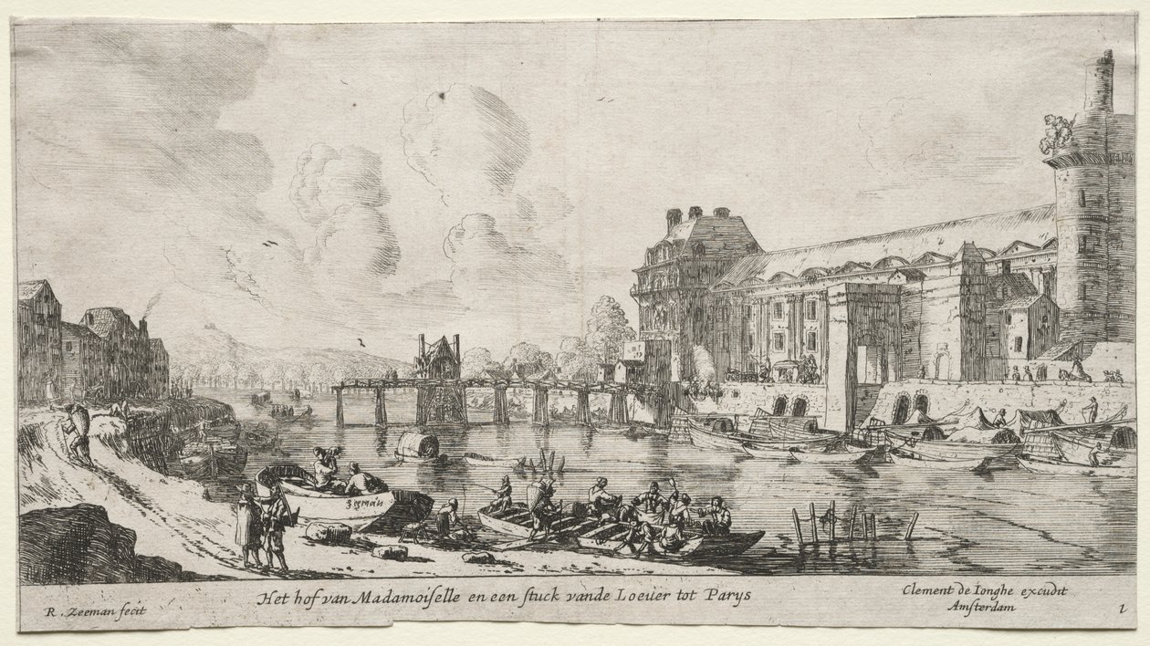 Paris Manzaraları: Louvre ve Tuileries Manzarası by Reinier Nooms, called Zeeman