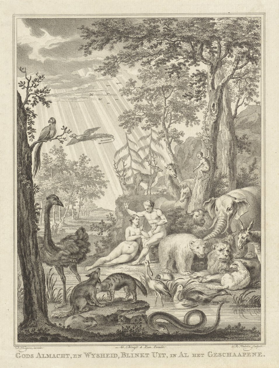 Adem ve Havva Cennette by Reinier Vinkeles (I)